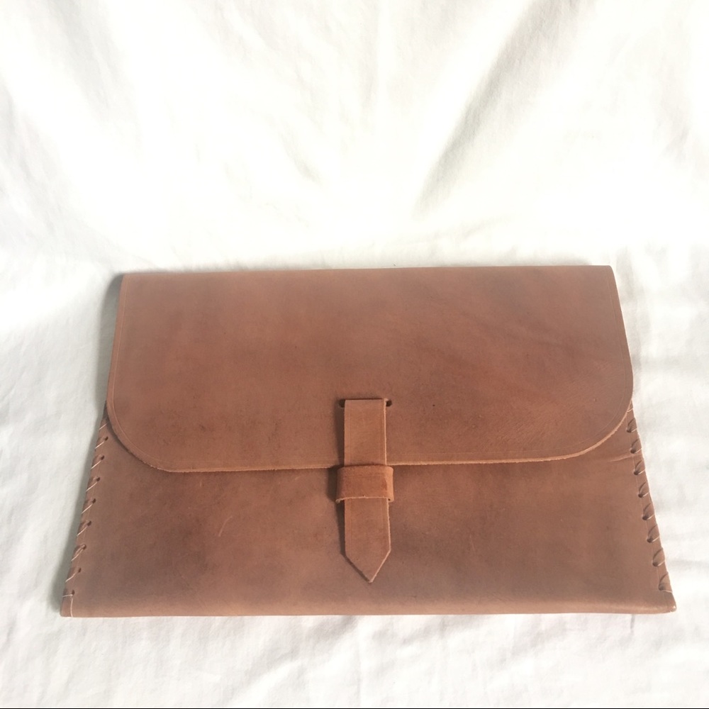 Brown Leather Clutch